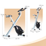 SPORTNOW Folding And Quiet Exercise Bike With 8-Level Magnetic Resistance And Heart Rate Sensor, For Home Gym, Black And White