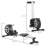 Folding Rowing Machine, Magnetic Rower Machine With 8 Levels Quiet Resistance, LCD Monitor, Wheels, Aluminium Slide Rail, Vertical Storage, 102kg Weight Capacity For Home Gym Cardio Training