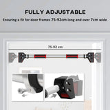 SPORTNOW Doorway Pull Up Bar, No Screws Door Frame Chin Up Bar, Adjustable Length (75-92cm) For Home Gym Workout, Max Load 200kg