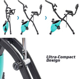 Folding Exercise Bike,Fitness Upright  Recumbent X-Bike  Adjustable Resistance