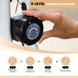 SPORTNOW Folding And Quiet Exercise Bike With 8-Level Magnetic Resistance And Heart Rate Sensor, For Home Gym, Black And White