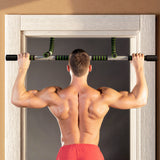 Doorway Pull Up Bar, Door Frame Chin Up Bar Push Up Bar For Home Gym Upper Body Workout, No Drilling Or Screws, Green