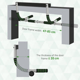 Doorway Pull Up Bar, Door Frame Chin Up Bar Push Up Bar For Home Gym Upper Body Workout, No Drilling Or Screws, Green