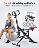 Squat Machine, Deep Squat Rowing Machine For Home, Easy Setup & Foldable Exercise Equipment, Glute Trainer Machine With 12-Gear Adjustable Resistance, Glutes & Leg Home Workout Machine, Black
