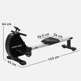 SPORTNOW Folding Magnetic Rowing Machine, With 16-Level Adjustable Resistance, Black