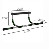 Doorway Pull Up Bar, Door Frame Chin Up Bar Push Up Bar For Home Gym Upper Body Workout, No Drilling Or Screws, Green
