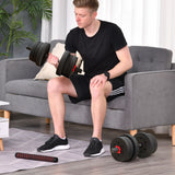 20kg 2 IN 1 Adjustable Dumbbells Weight Set, Dumbbell Hand Weight Barbell For Body Fitness, Lifting Training For Home, Office, Gym, Black