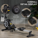 Folding Rowing Machine, Magnetic Rower Machine With 8 Levels Quiet Resistance, LCD Monitor, Wheels, Aluminium Slide Rail, Vertical Storage, 102kg Weight Capacity For Home Gym Cardio Training